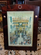 Przedwojenny oleodruk secesyjny w ramie secesyjnej