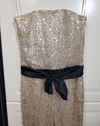 Błyszczący złoty kombinezon M cekiny Sylwester