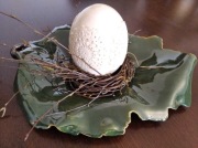 Wielkanocna pisanka ceramiczna i patera