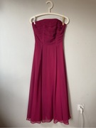 Sukienka malinowa 36, gorset, elegancka PIĘKNA