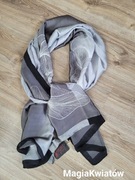 Szal duży  exlusive szary czarny biel 