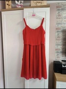 Zjawiskowa czerwona sukienka plisowana Esmara, rozmiar L (40)