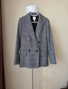 Marynarka w kratkę H&M kratka pepitka kurza stópka żakard kratka vichy