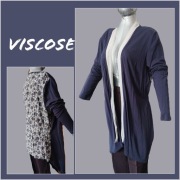 Granatowa narzutka wiskozowa boho długi cienki kardigan