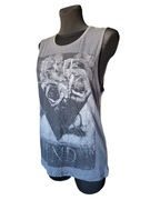 Szara bluzka bez rękawów 36,S H&M Divided nadruk
