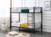 Łóżko piętrowe metalowe czarne