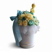 Flowerbox komunijny ze świec sojowych | rękodzieło | prezent I Komunia