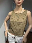 Crop Top Bershka na lato Khaki Welur, Rozmiar M (Nie Prześwituje!) boho