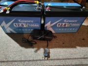 2 szt. akumulator lifepo4 12V 100AH Kepworth BMS 100A , 2 porty USB.