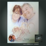 PORTRET ŚLUBNY B3 NA ZAMÓWIENIE rysowany kredkami ze zdjęcia na prezent