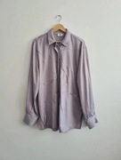 Szara koszula elegancka 42 XL Na-kd Art wiskoza srebrna oryginalna