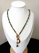 Naszyjnik z agatu zielonego długi 50 cm