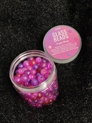 Szklane koraliki Avec do robienia biżuterii bransoletek róż fiolet mrożone