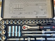 Zestaw kluczy nasadowych 1/2” 29 elementów KRAMP GRENE NOWE