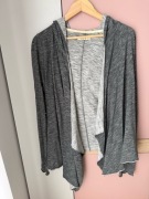 Szary melanżowy sweterek / kardigan z kapturem, Abercrombie&Fitch - M/L