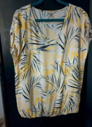 Bluzka bawełniana Soyaconcept r. XL - 46/48 żółta w czarne liście nietoperz