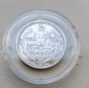 Rosja carska 15 kopiejek 1907 r srebro 