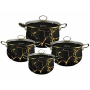 ZESTAW GARNKÓW EMALIOWANYCH GARNKI KOMPLET EMALIA 8 EL KLASYCZNE MASTERPAN