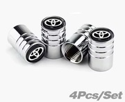 Metalowe nakładki na wentyle samochodowe 4 szt srebrne  (Toyota) 