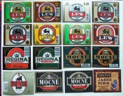 Zestaw polskich  etykiet piwnych - różne browary