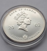 Piękna srebrna moneta Słonie afrykańskie  1 uncja  Srebro Ag 999