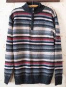 Stylowy sweter golf Dunnes w paski rozmiar M klasyczny zimowy męski