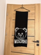 Duży szal Moschino miś oryginalny unisex 50% wełny 