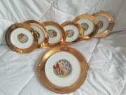 Serwis bohemia do ciasta mocno złocony 