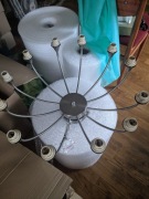 lampa, żyrandol wiszący sufitowy, stal nierdzewna