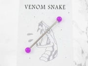 VENOM SNAKE kolczyk industrial do ucha sztanga fioletowy kulki VS147