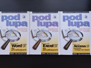 3x pod lupą microsoft Word 97, Excel 97, Access 97 dla początkujących 