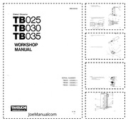Takeuchi TB025 TB030 TB035 Service Manual Instrukcja serwisowa naprawcza