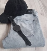 Bez metki Nowe spodnie Pepe Jeans kolor jasnoszary z niebieskim  Rozm 30/32