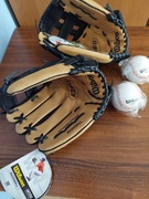 NOWY Zestaw baseballowy, 2x rękawice, 2x piłki