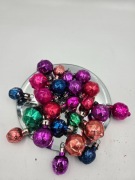 bombki stare prl mix kulki mini  gnieciuchy total 24 sztuki