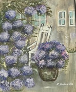 Obraz akryl „ W hortensjach” 25/30 cm