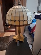 Lampa retro witrażowa – styl Tiffany, ciężka podstawa, 220V