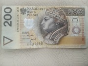 Radar banknot 200 zł  DS8889888