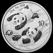 Srebrna moneta 30 gram, Chińska Panda 2022