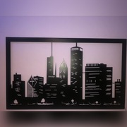 Obraz 3D, metal, chicago, 146x88 cm, LED