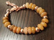 Bransoletka w kolorze żółtego złota z żółtym jadeitem 