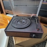 Gramofon Mersoco M49A brązowy AB retro record płyty winylowe, bluetooth