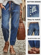 Jeansy cargo wiosenno-letnie - L