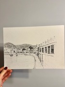 obrazek rysunek Grecja obraz cienkopis na papierze A4