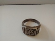 Sygnet męski antyczny pierścień sygnetowy srebrny