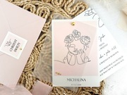 Zaproszenia na chrzest chrzciny roczek minimalistyczne