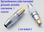 Gniazda żeńskie RCA ( chinch ) czerwone i czarne na kabel