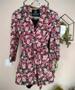 Długa marynarka/sukienka damska w kwiaty XS/S 