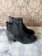 czarne botki sztyblety 38