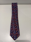 Jedwabny krawat Lambert – granat/bordo w kwiaty
